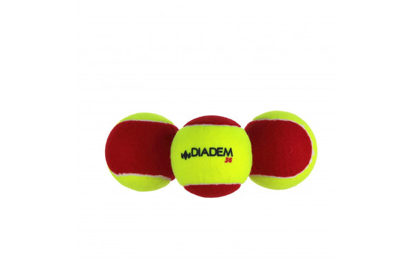 Мяч теннисный детский Diadem Stage 3 Red Ball 3шт, фетр BALL-CASE-RED желто-красный 600_380
