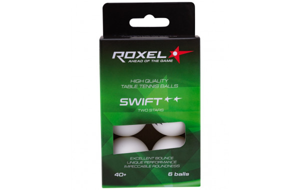 Мячи для настольного тенниса Roxel 2* Swift, 6 шт, белый 600_380