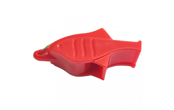 Свисток Дельфин пластиковый в боксе, без шарика, на шнурке (красный) Sportex E39266-2 600_380