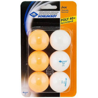 Мячики для настольного тенниса Donic Jade 40+, 6 штук 608509 белый + оранжевый