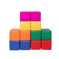 Набор мягких модулей кубики цветные 40х40х40см (12 элементов) Dinamika ZSO-004408