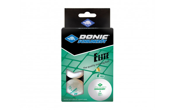 Мячики для настольного тенниса Donic Elite 1* 40+, 6 штук 608510 белый 600_380