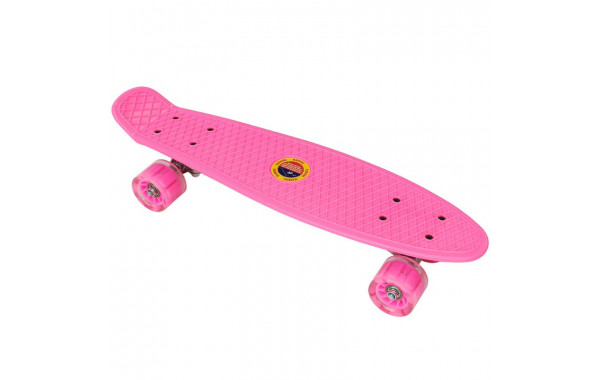 Скейтборд пластиковый 56x15cm, со свет. колесами Sportex E33097 розовый (SK505) 600_380