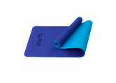 Коврик для йоги и фитнеса 183x61x0,4см Star Fit TPE FM-201 темно-синий\синий