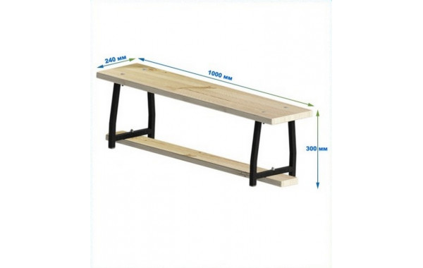 Скамейка гимнастическая 1000 мм ЭКОНОМ (щит дерево) ножки метал Dinamika 600_380