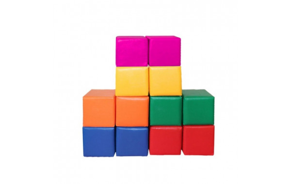 Набор мягких модулей кубики цветные 30х30х30см (12 элементов) Dinamika ZSO-004407 600_380