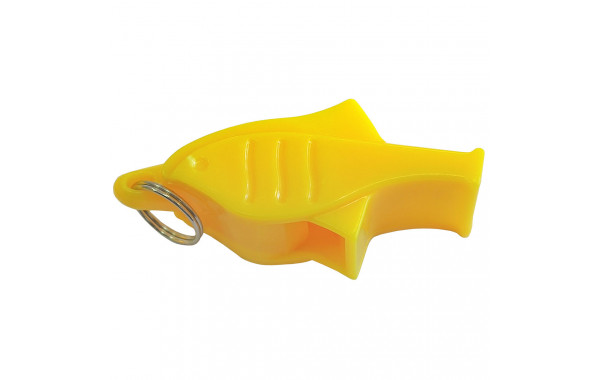Свисток Дельфин пластиковый в боксе, без шарика, на шнурке (желтый) Sportex E39266-3 600_380