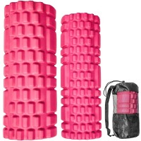Комплект йога роликов 2 штуки Sportex 30х10 см, 33х14 см ЭВА\АБС B31263-1 розовый