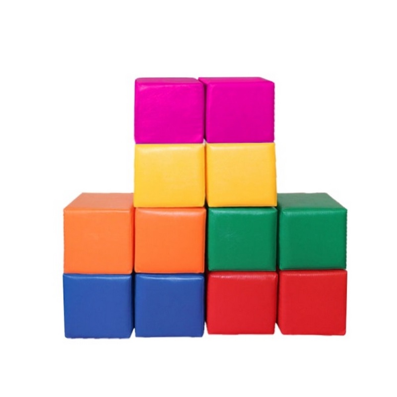 Набор мягких модулей кубики цветные 20х20х20см (12 элементов) Dinamika ZSO-004405 800_800