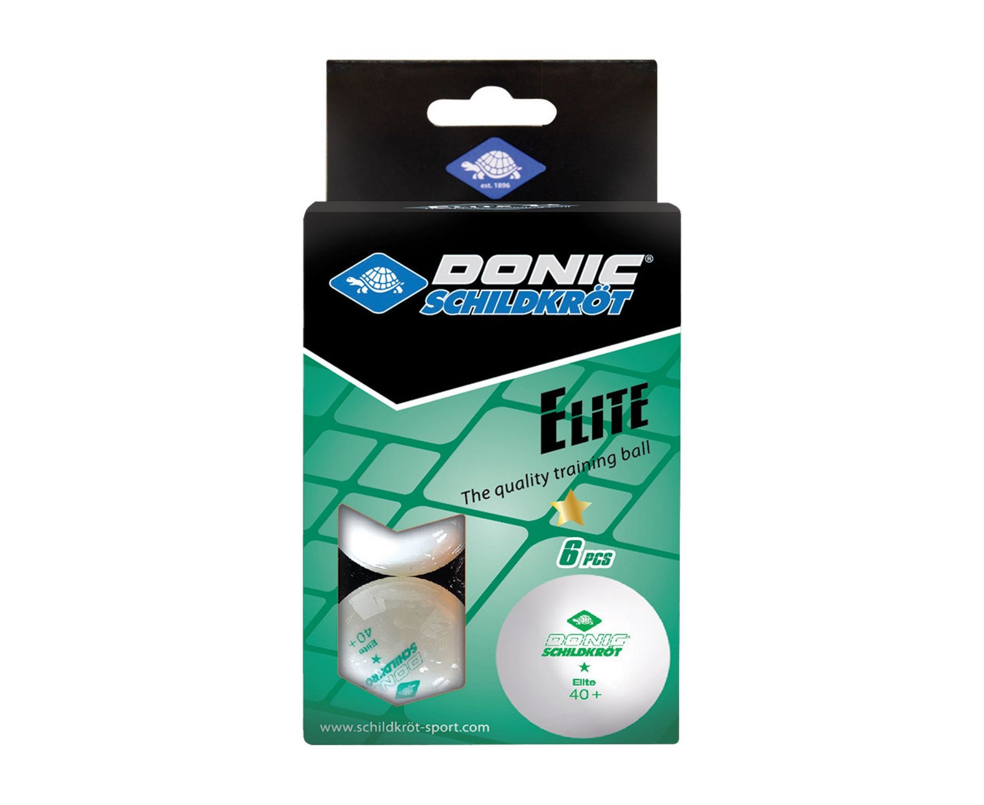 Мячики для настольного тенниса Donic Elite 1* 40+, 6 штук 608510 белый 2000_1636