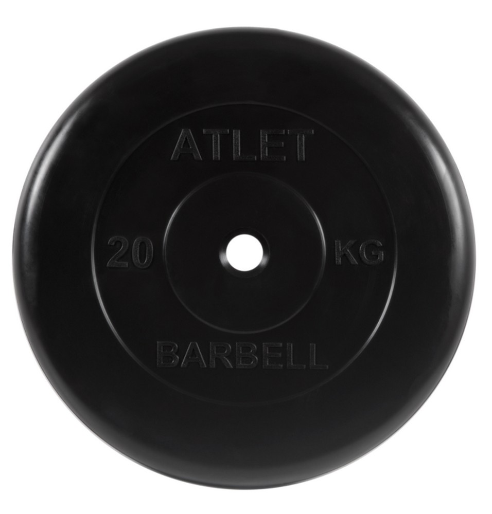 Диск обрезиненный d31мм MB Barbell Atlet 20кг черный MB-AtletB31-20 956_1000
