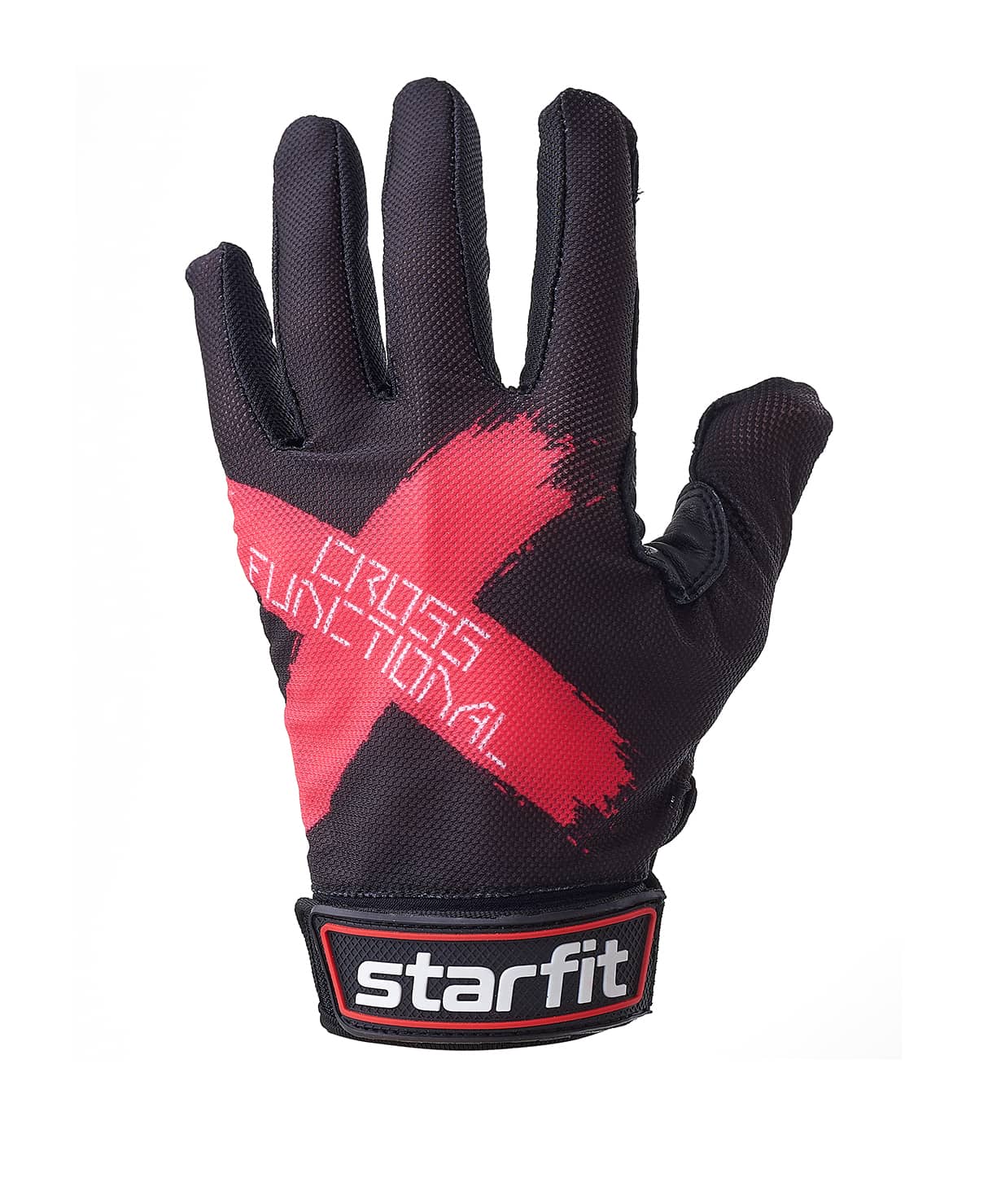 Перчатки для фитнеса Star Fit WG-104, с пальцами, черный/красный 1230_1479