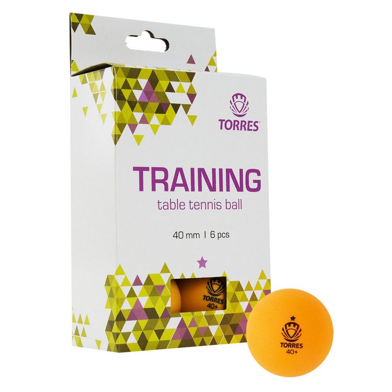 Мяч для настольного тенниса Torres Training 1* TT21015 6 шт, оранжевый 800_800
