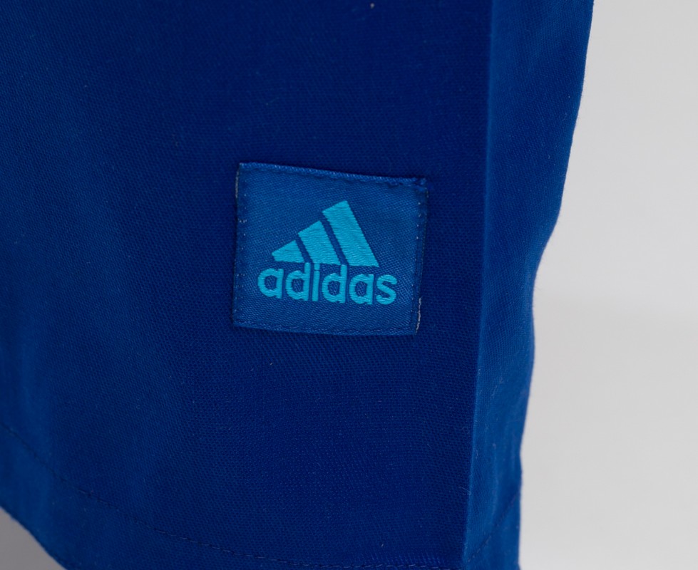 Кимоно для дзюдо Adidas Club синее с голубыми полосками J350B 979_800