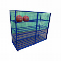 Стеллаж для хранения мячей и инвентаря Spektr Sport передвижной металлический (сетка), разборный 120_120